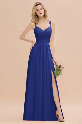 Sweetheart Aline Lace Party Dress Sleeveless Bridesmaid Dress with Side Slit_26