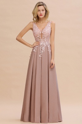 Rebacca | A-Line V-neck Floor-Length Tulle Sequined Prom Dresses_17