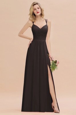 Sweetheart Aline Lace Party Dress Sleeveless Bridesmaid Dress with Side Slit_11