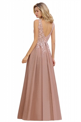 Rebacca | A-Line V-neck Floor-Length Tulle Sequined Prom Dresses_20