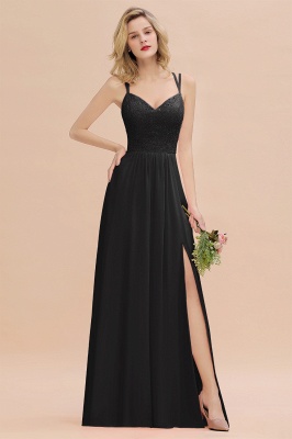 Sweetheart Aline Lace Party Dress Sleeveless Bridesmaid Dress with Side Slit_29