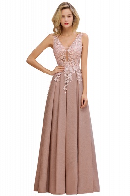 Rebacca | A-Line V-neck Floor-Length Tulle Sequined Prom Dresses_21