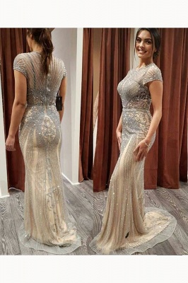 Luxury Mermaid Halter Rhinestones Prom Dress with Tassel | Sparkle Formal Evening Dresses_16