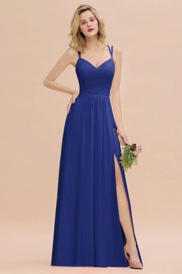 Sweetheart Aline Lace Party Dress Sleeveless Bridesmaid Dress with Side Slit_26