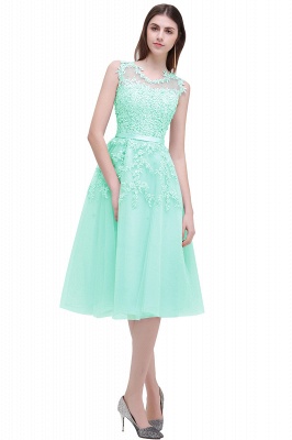 EMORY | A-Line Crew Tea Length Lace Appliques Short Prom Dresses_10
