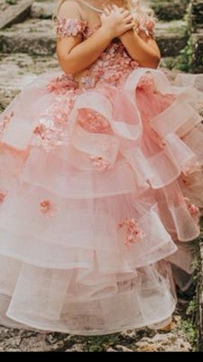 Lovely Jewel Платья с длинными рукавами и цветами из тюля с цветочками ручной работы | Длинное прозрачное платье для девочки_3