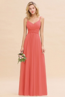 Elegant Ruffles Spaghetti Straps Simple Prom Dresses | A-Line Sleeveless Backless Evening Dresses_7