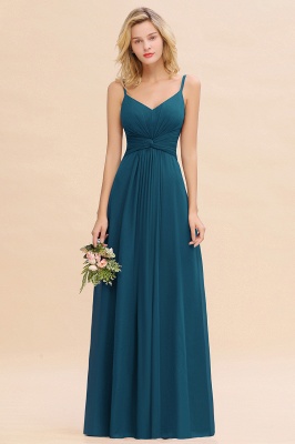 Elegant Ruffles Spaghetti Straps Simple Prom Dresses | A-Line Sleeveless Backless Evening Dresses_27