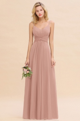 Elegant Ruffles Spaghetti Straps Simple Prom Dresses | A-Line Sleeveless Backless Evening Dresses_6