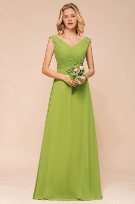 Sleeveless Sage Soft Chiffon Aline Bridesmaid Dress_1