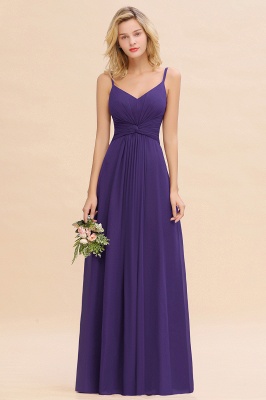 Elegant Ruffles Spaghetti Straps Simple Prom Dresses | A-Line Sleeveless Backless Evening Dresses_19