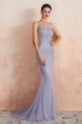 Chipo | Luxury Illusion neck Lavender White Beads Prom Dress Online, Expensive Low back Column Evening Gowns_7