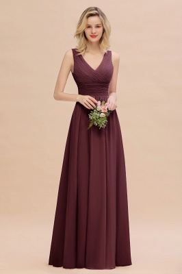 Elegant V-Neck Ruffles Bridesmaid Dress On Sale | Sexy Long Evening Dresses_47