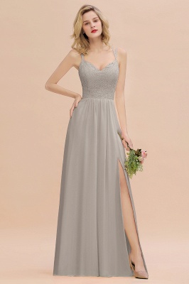 Sweetheart Aline Lace Party Dress Sleeveless Bridesmaid Dress with Side Slit_30