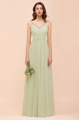 Sem mangas Aline Bridesmaid Dress Casual Wear Longo_1