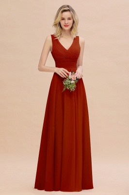 Elegant V-Neck Ruffles Bridesmaid Dress On Sale | Sexy Long Evening Dresses_48