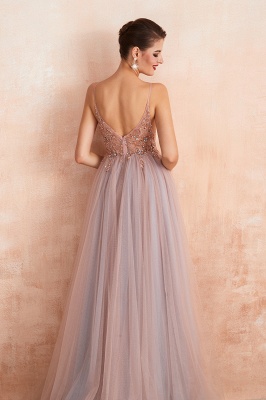 Charlotte | New Arrival Dusty Blue, Pink Spaghetti Strap Prom Dress with Sexy High Split, Evening Gowns Online_8