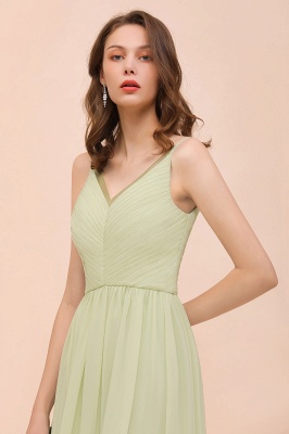 Sem mangas Aline Bridesmaid Dress Casual Wear Longo_8