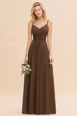 Elegant Ruffles Spaghetti Straps Simple Prom Dresses | A-Line Sleeveless Backless Evening Dresses_12