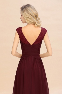 Elegant Jewel Neck Chiffon Aline Evening Dress Floor Length Wsedding Guest Dress_7