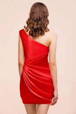 One Shoulder Red Ssatin Special Occasion Dress Detachable Dress for Party with Beadins_8