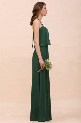 green Chiffon Bridesmaid Dress Casual Evening Party Dress_8