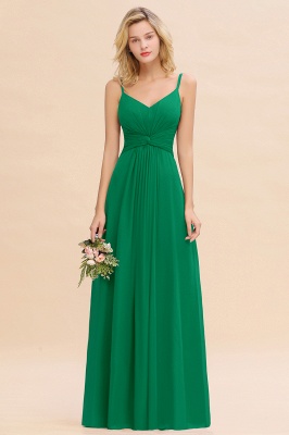 Elegant Ruffles Spaghetti Straps Simple Prom Dresses | A-Line Sleeveless Backless Evening Dresses_49