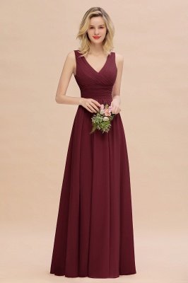 Elegant V-Neck Ruffles Bridesmaid Dress On Sale | Sexy Long Evening Dresses_10