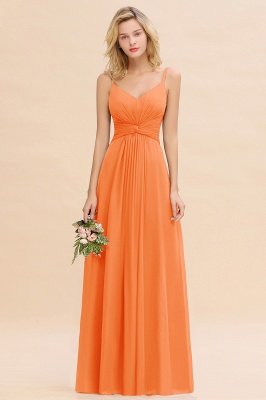 Elegant Ruffles Spaghetti Straps Simple Prom Dresses | A-Line Sleeveless Backless Evening Dresses_15