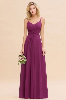 Elegant Ruffles Spaghetti Straps Simple Prom Dresses | A-Line Sleeveless Backless Evening Dresses_42