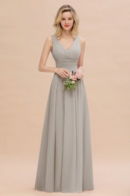 Elegant V-Neck Ruffles Bridesmaid Dress On Sale | Sexy Long Evening Dresses_30