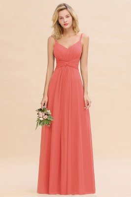 Elegant Ruffles Spaghetti Straps Simple Prom Dresses | A-Line Sleeveless Backless Evening Dresses_7