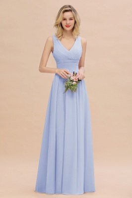 Elegant V-Neck Ruffles Bridesmaid Dress On Sale | Sexy Long Evening Dresses_22