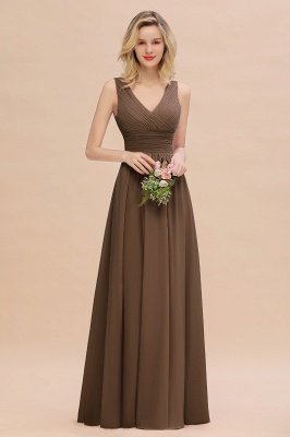 Elegant V-Neck Ruffles Bridesmaid Dress On Sale | Sexy Long Evening Dresses_12