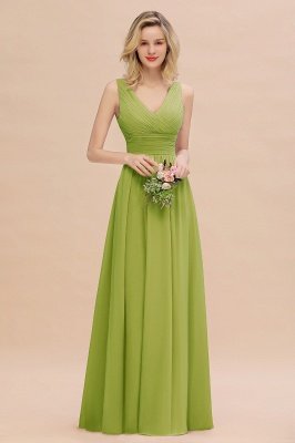 Elegant V-Neck Ruffles Bridesmaid Dress On Sale | Sexy Long Evening Dresses_34