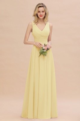 Elegant V-Neck Ruffles Bridesmaid Dress On Sale | Sexy Long Evening Dresses_18
