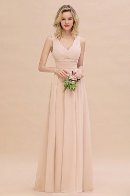 Elegant V-Neck Ruffles Bridesmaid Dress On Sale | Sexy Long Evening Dresses_5