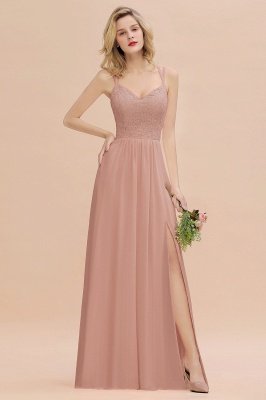 Кружевное вечернее платье Sweetheart Aline Платье для подружки невесты с боковым разрезом_6