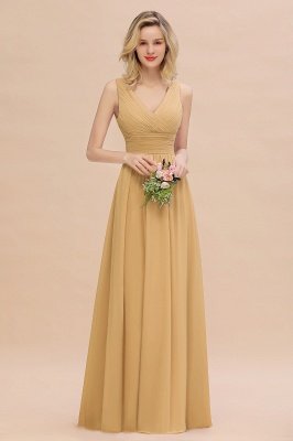 Elegant V-Neck Ruffles Bridesmaid Dress On Sale | Sexy Long Evening Dresses_13