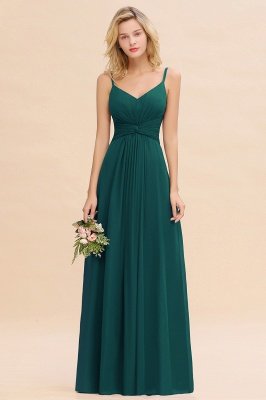 Elegant Ruffles Spaghetti Straps Simple Prom Dresses | A-Line Sleeveless Backless Evening Dresses_33