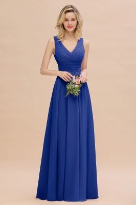 Elegant V-Neck Ruffles Bridesmaid Dress On Sale | Sexy Long Evening Dresses_26