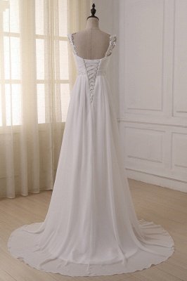 Herzförmige Brautkleider mit weißer Spitze und Hofschleppe_5