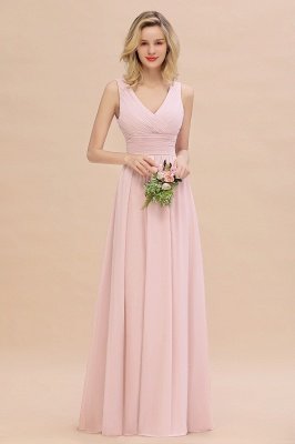 Elegant V-Neck Ruffles Bridesmaid Dress On Sale | Sexy Long Evening Dresses_3