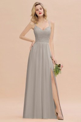 Кружевное вечернее платье Sweetheart Aline Платье для подружки невесты с боковым разрезом_30