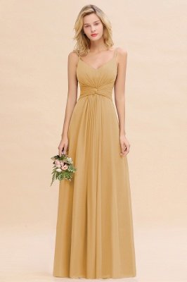 Elegant Ruffles Spaghetti Straps Simple Prom Dresses | A-Line Sleeveless Backless Evening Dresses_13