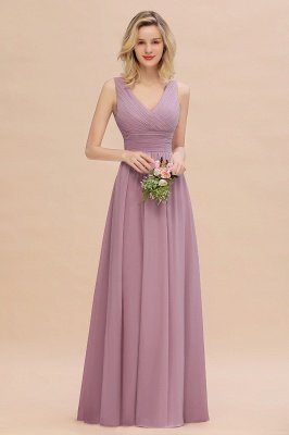 Elegant V-Neck Ruffles Bridesmaid Dress On Sale | Sexy Long Evening Dresses_43