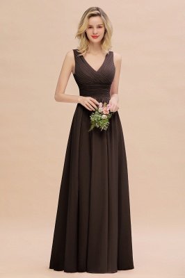 Elegant V-Neck Ruffles Bridesmaid Dress On Sale | Sexy Long Evening Dresses_11