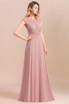 Элегантное пыльно-розовое мягкое кружевное шифоновое вечернее платье, платье для подружки невесты без рукавов_5