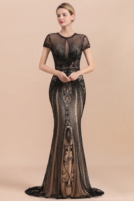 Luxury Black All-Covered Perlen Mermaid Prom Dress_2