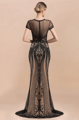 Luxury Black All-Covered Perlen Mermaid Prom Dress_8